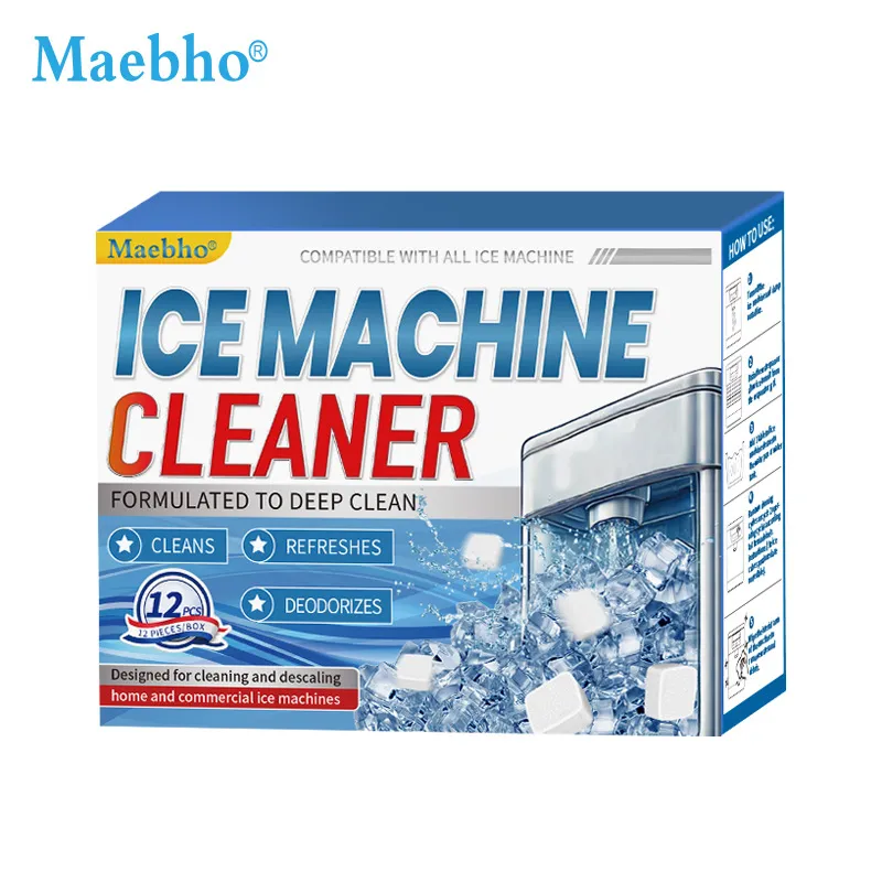 Effervescent Ice Maker Cleaner Tablets – Descale & Remove Mineral Stains, Ice Machine Maintenance Fizzing Tabs
